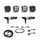 Baja Designs 2021+ Ford F150 Fog Pocket Kit SAE Clear Squadron Sport DC with Upfitter includes LED pods, mounting brackets, wiring harnesses.