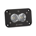 Baja Designs S2 Sport Flush Mount Work/Scene Pattern LED Work Light - Clear with durable black aluminum housing and dual high-output LEDs