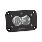 Baja Designs S2 Sport Flush Mount Work/Scene Pattern LED Work Light - Clear with durable black aluminum housing and dual high-output LEDs
