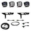 Baja Designs 2021+ Ford F150 Fog Pocket Kit SAE Clear Squadron Pro DC with Upfitter includes dual high-performance LED lights, brackets, and wiring harnesses