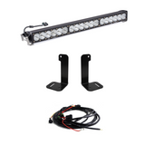 Baja Designs 2018+ Jeep Wrangler JL/JT OnX6+ 30in Bumper LED Light Bar Kit with mounting brackets and wiring harness