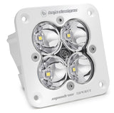 Baja Designs Squadron Spot Pattern White Sport Flush Mount LED Light Pod - Clear with quad high-intensity LEDs and durable white housing