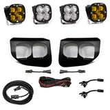 Baja Designs Ford Super Duty (20-On) Fog Lights Dual FPK Amber SAE/Sport DC Baja Designs with LED pods and wiring harness components