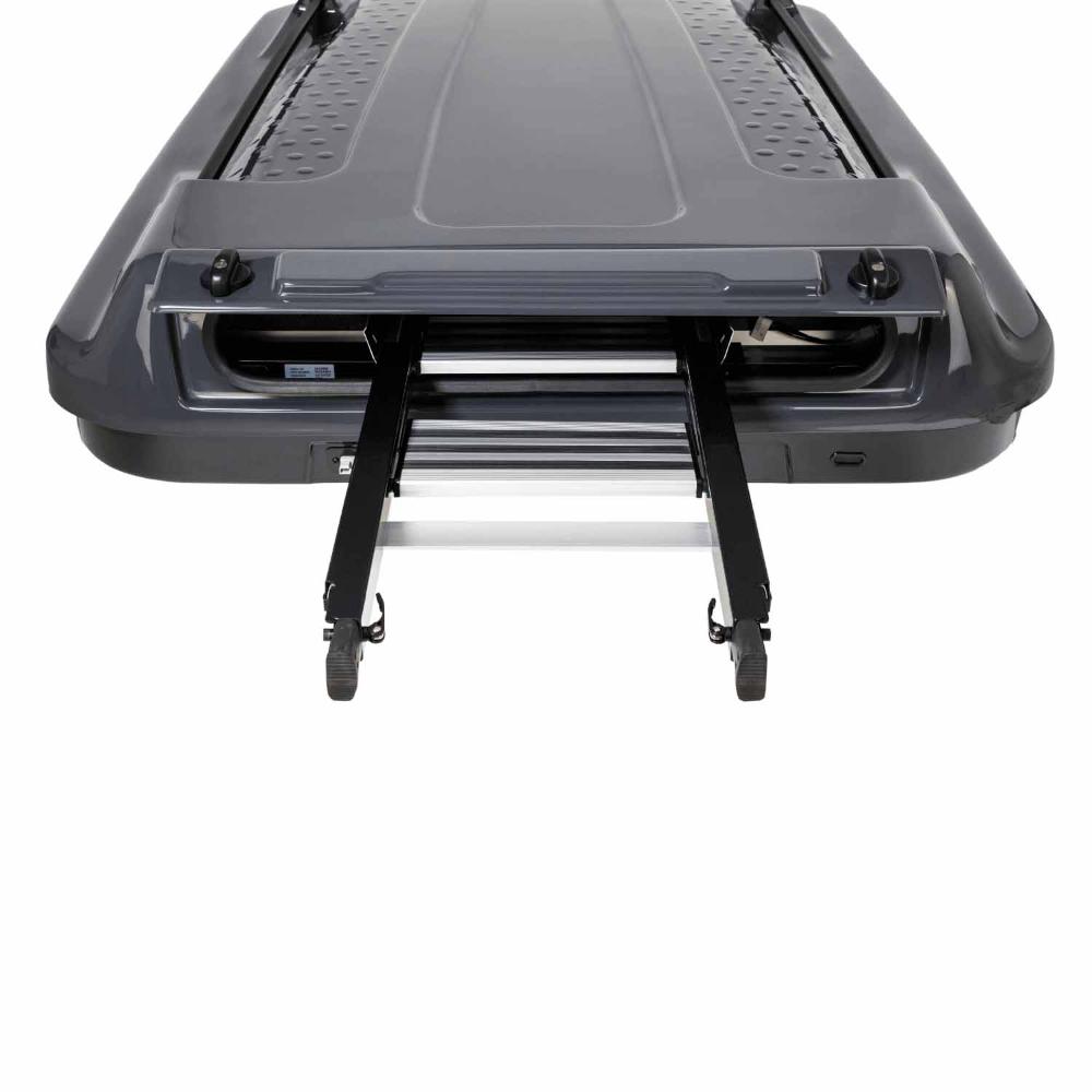 ARB Altitude Hard Shell Electric Rooftop Tent 802500 showing SmartFold hinge and guided ladder storage with telescoping ladder extension