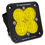 Baja Designs Squadron Sport Black Wide Cornering Pattern Flush Mount LED Light Pod - Amber with durable housing and high-intensity LEDs