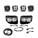 Baja Designs Ford Super Duty (20-On) Fog Lights Dual FPK SAE/Sport DC Baja Designs with LED pods, bezels, and wiring harnesses