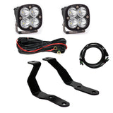 Baja Designs 2019+ Ford Ranger Squadron Pro A-Pillar Kit with dual LED pods, heavy-duty mounting brackets, and wiring harnesses