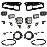 Baja Designs 21-22 Ford Bronco w/Steel Bumper S2 SAE Sportsmen Fog Pkt Light Kit w/Upfitter - Clear high-output LED kit with wiring and mounting brackets