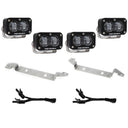 Baja Designs 2022+ Toyota Tundra S2 SAE OEM Fog Light Replacement Kit - Clear dual-lens LED lights with stainless steel mounts and wiring