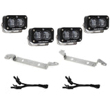 Baja Designs 2022+ Toyota Tundra S2 SAE OEM Fog Light Replacement Kit - Clear dual-lens LED lights with stainless steel mounts and wiring