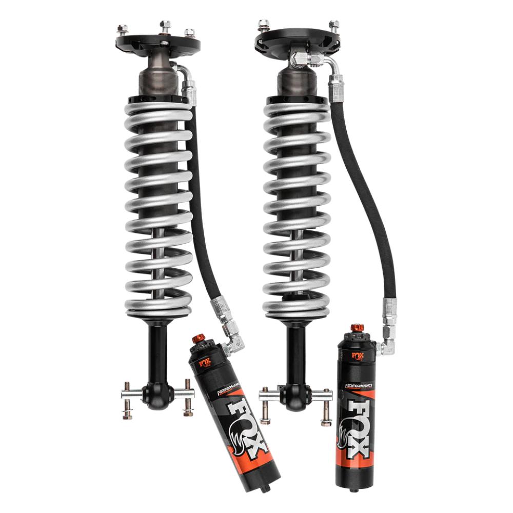 FOX Factory Series 2.0 Performance Series coilover shocks with remote reservoirs and stainless steel springs