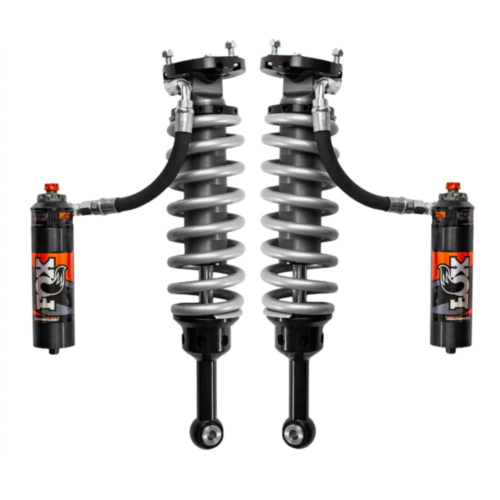 FOX 2.5 Perfomance Elite Series Front Coilover Reservoir Shock (Pair) - Adjustable 883-06-184 for Toyota 4Runner, FJ Cruiser, Lexus GX470 with anodized aluminum body and external reservoirs