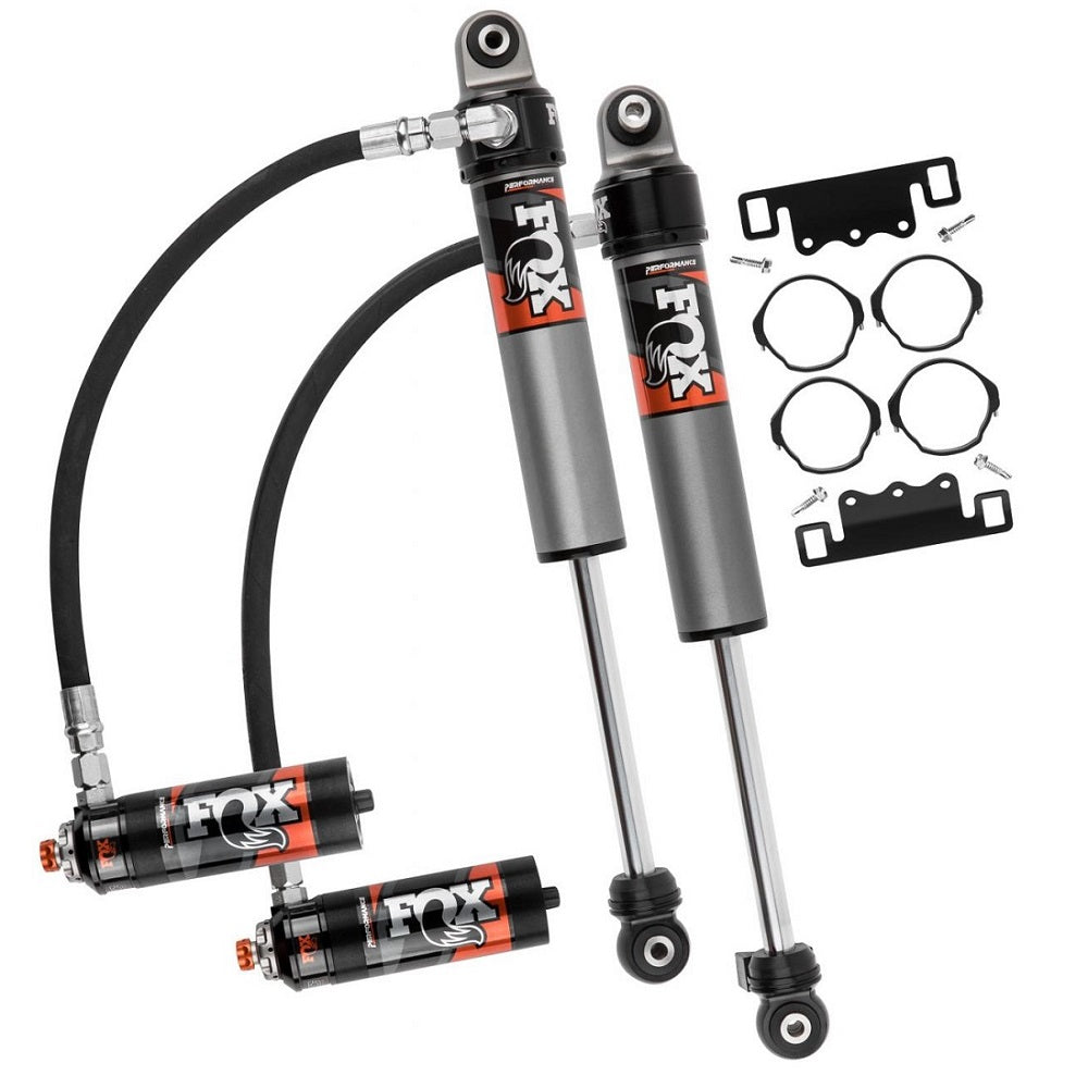 FOX 2.5 Performance Elite Series Front Reservoir Shock (Pair) - Adjustable 883-26-050 for Jeep Wrangler JL, Gladiator JT with external reservoirs and anodized aluminum body