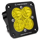 Baja Designs Squadron Pro Flush Mount Black Driving/Combo Pattern LED Light Pod - Amber with quad amber lenses and black housing