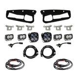 Baja Designs 2021+ Ford Bronco Clear SAE Fog Pocket Kit with LED lights, mounts, and wiring harnesses for off-road use