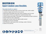 Bilstein B14 (PSS) 12-17 Fiat 500 Suspension Kit adjustable sport strut with gas pressure technology and corrosion-resistant coating