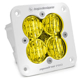Baja Designs Squadron Pro White Wide Cornering Pattern Flush Mount LED Light Pod - Amber with quad emitter optics and durable white housing