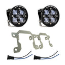 Baja Designs Ford/Subaru SAE Squadron Fog Light Pocket Kit - White with mounting brackets and wiring for off-road vehicle installation
