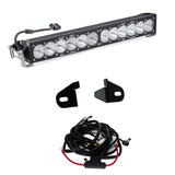 Baja Designs 2019 Ford Ranger OnX6+ 20in Bar Grille Kit with high-performance LED light bar, steel brackets, and wiring harness