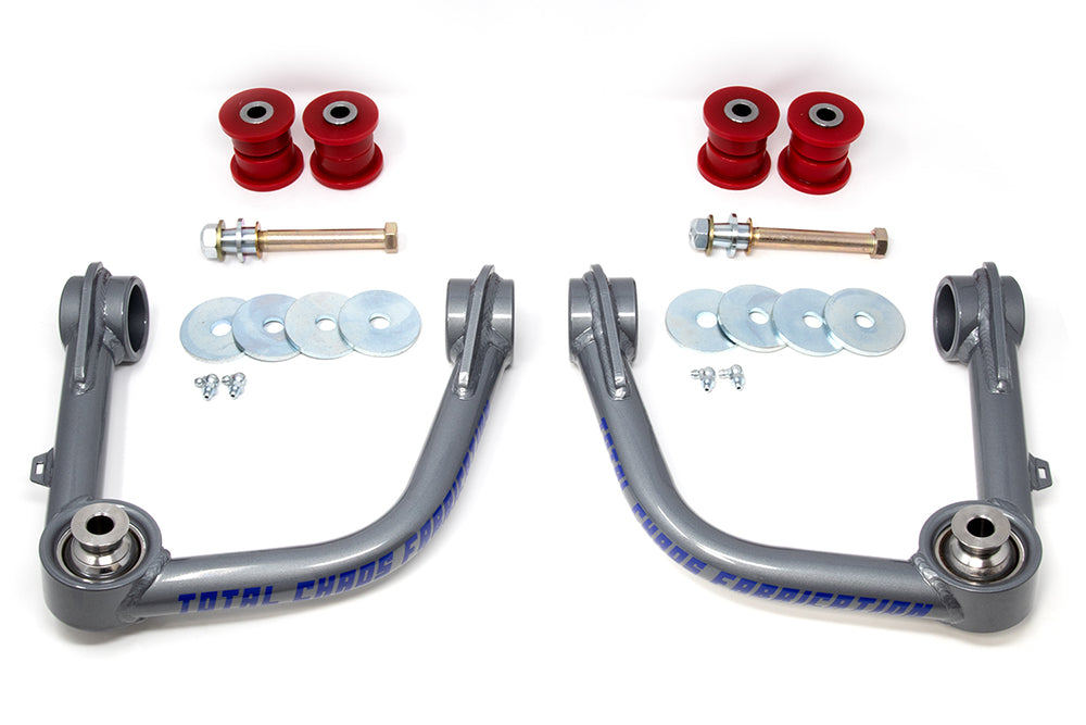 Total Chaos Fabrication Upper Control Arms 96504 for Tacoma (05-23), 4Runner(03-24), Lexus GX 470/460 with chromoly arms and urethane bushings kit
