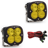 Baja Designs XL Sport Series Driving Combo Pattern Pair LED Light Pods - Amber with wiring harness and adjustable heavy-duty mounts