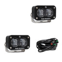Baja Designs Universal S2 SAE Spot LED (Pair) - Clear dual-lens heavy-duty LED spot lights with stainless steel mounts and wiring harness