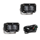 Baja Designs Universal S2 SAE Spot LED (Pair) - Clear dual-lens heavy-duty LED spot lights with stainless steel mounts and wiring harness