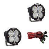 Baja Designs Squadron R Pro Wide Cornering Pair LED Light Pods - Clear with wiring harness and heavy-duty mounts for off-road use