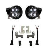 Baja Designs 2016+ Toyota RAV4 Squadron Fog Light Pocket Kit - Clear dual-lens LED fog lights with mounting brackets and wiring connectors