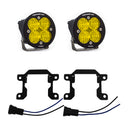 Baja Designs 2019+ Ram 2500/3500 Big Horn Sports Fog Pocket Kit W/C - Amber with dual amber LEDs, mounting brackets, and wiring connectors