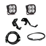 Baja Designs 2017-2019 F-150 Raptor Squadron Sport A-Pillar Kit with dual LED pods, steel brackets, and wiring harness