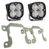 Baja Designs 2019 Ford Ranger Squadron Sport Fog Pocket Kit with dual high-output LED fog lights and stainless steel brackets