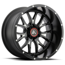 Asanti Off Road Ab807 Carbine - 17X9 -12mm - Satin Black Milled wheel with multi-spoke design for off-road vehicles