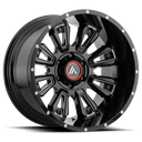 Asanti Off Road Ab808 Blackhawk - 20X9 -12mm - Gloss Black Milled wheel with multi-spoke design for off-road vehicles