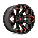 Fuel 1PC D787 Assault - 17X9 02mm - Matte Black Red Milled wheel with aggressive multi-spoke design for off-road trucks