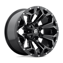 Fuel 1PC D576 Assault - 17X9 02mm - Gloss Black Milled off-road wheel with aggressive multi-spoke design and milled accents