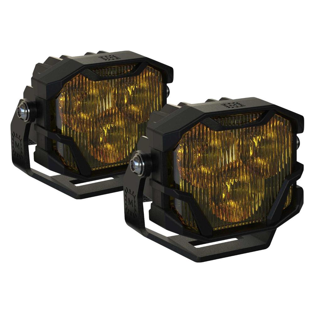 Morimoto 4Banger NCS LED Wide Beam Lights BAF006 with amber lens and heavy-duty black housing for off-road vehicles