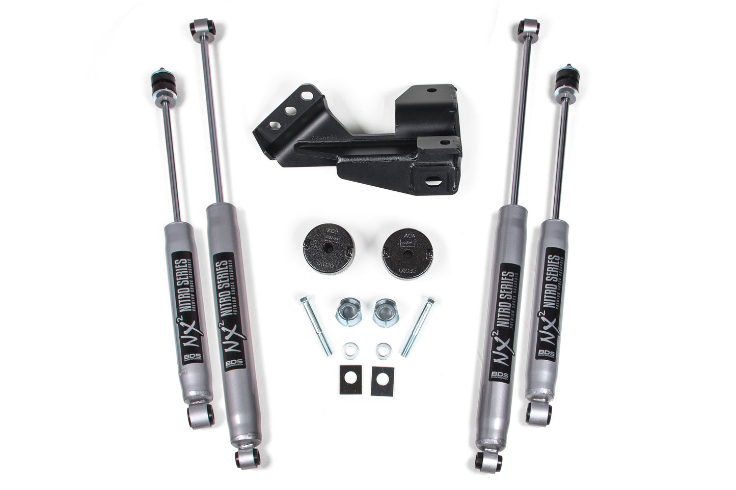 BDS Suspension BDS 2 Inch Leveling Kit | Coil Spacer | Ford F250/F350 Super Duty (17-22) 4WD with heavy-duty shocks and mounting hardware
