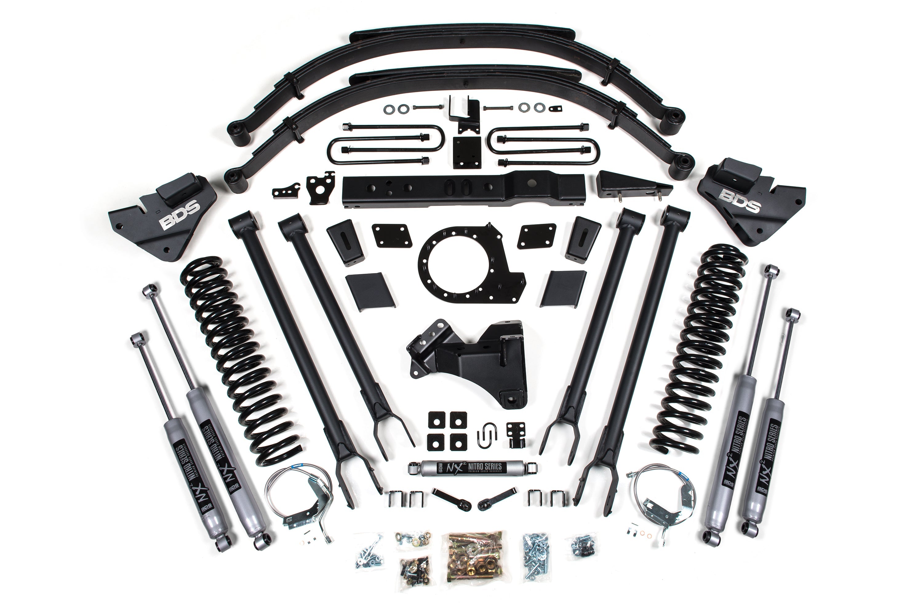 BDS 8 Inch Lift Kit | 4-Link Conversion | Ford F250/F350 Super Duty (17-19) 4WD | Diesel
