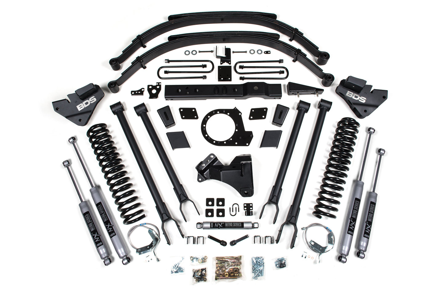 BDS Suspension BDS 8 Inch Lift Kit | 4-Link Conversion | Ford F250/F350 Super Duty (17-19) 4WD includes coil springs, shocks, and hardware