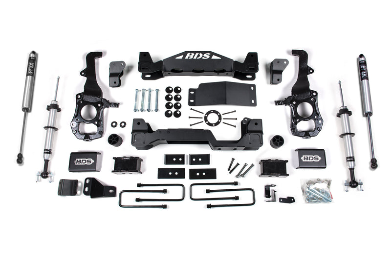 BDS 4 Inch Lift Kit | FOX 2.0 Strut | Ford F150 (21-24) 4WD – 2 Inch Block Kit (Level to Tail High Appearance)
