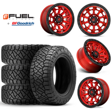 Load image into Gallery viewer, 17x9&quot; +01 MM OffSet Fuel Wheels &amp; Tires Package for Tacoma 2nd &amp; 3rd Gen