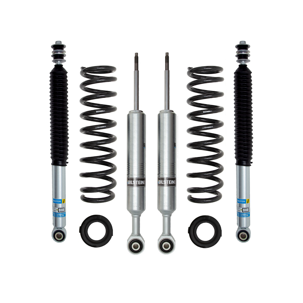 Bilstein B8 6112/5100 1.1-2.75 inch Land Cruiser 250 (24-ON) Lift Kit w/ Springs heavy-duty shocks and coil springs.