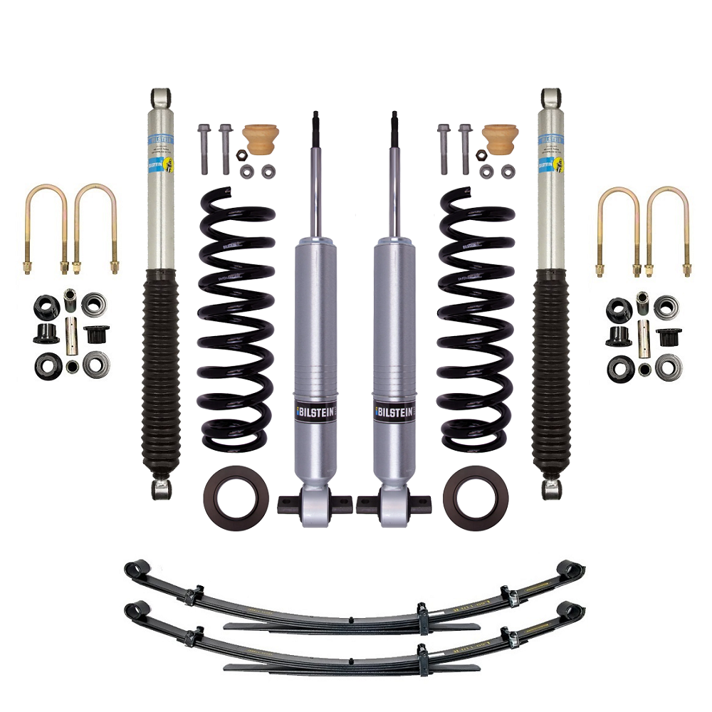 Bilstein B8 6112/5100 2.5 inch F-150 (21-24) Lift Kit with heavy-duty shocks, coil springs, leaf springs, and suspension hardware