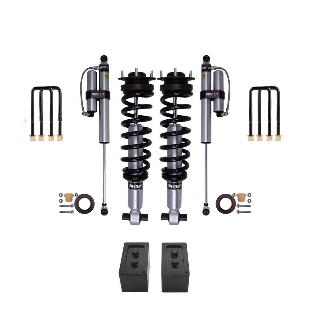 Bilstein B8 6112/5160 2.5 inch F-150 (21-24) Lift Kit with Assembled Front Shocks, coil springs, U-bolts, and mounting hardware