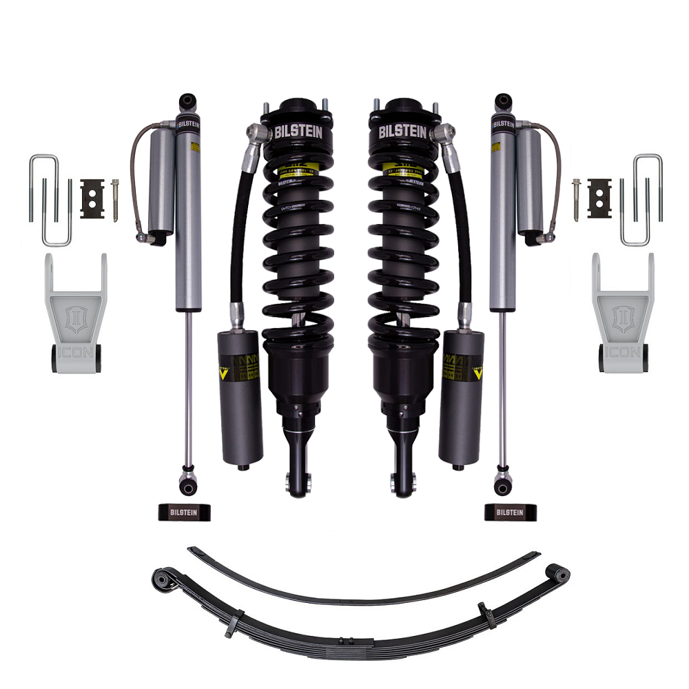 Bilstein B8 8112 0-2.5 inch F-150 (21-24) Lift Kit with adjustable remote reservoir coilover shocks and heavy-duty leaf springs