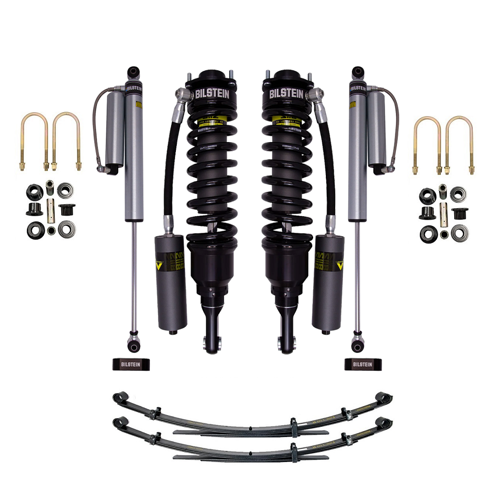 Bilstein B8 8112 0-2.5 inch F-150 (21-24) Lift Kit with heavy-duty remote reservoir coilover shocks and leaf springs components
