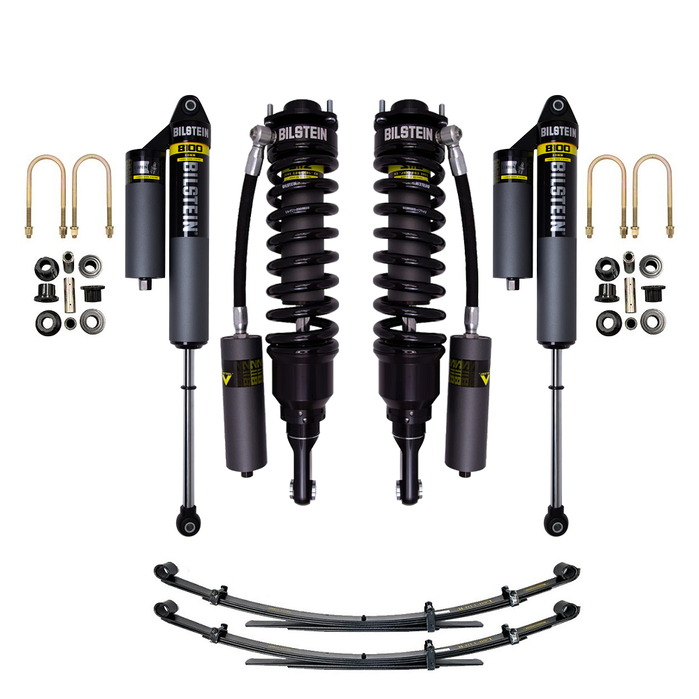 Bilstein B8 8112 0-2.5 inch F-150 (21-24) Lift Kit with adjustable remote reservoir coilover shocks and heavy-duty leaf springs