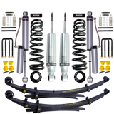 Bilstein B8 6112/5160 2 inch Frontier D40 (05-21) Lift Kit w/ OME Leaf Springs featuring heavy-duty shocks, adjustable coils, and leaf springs