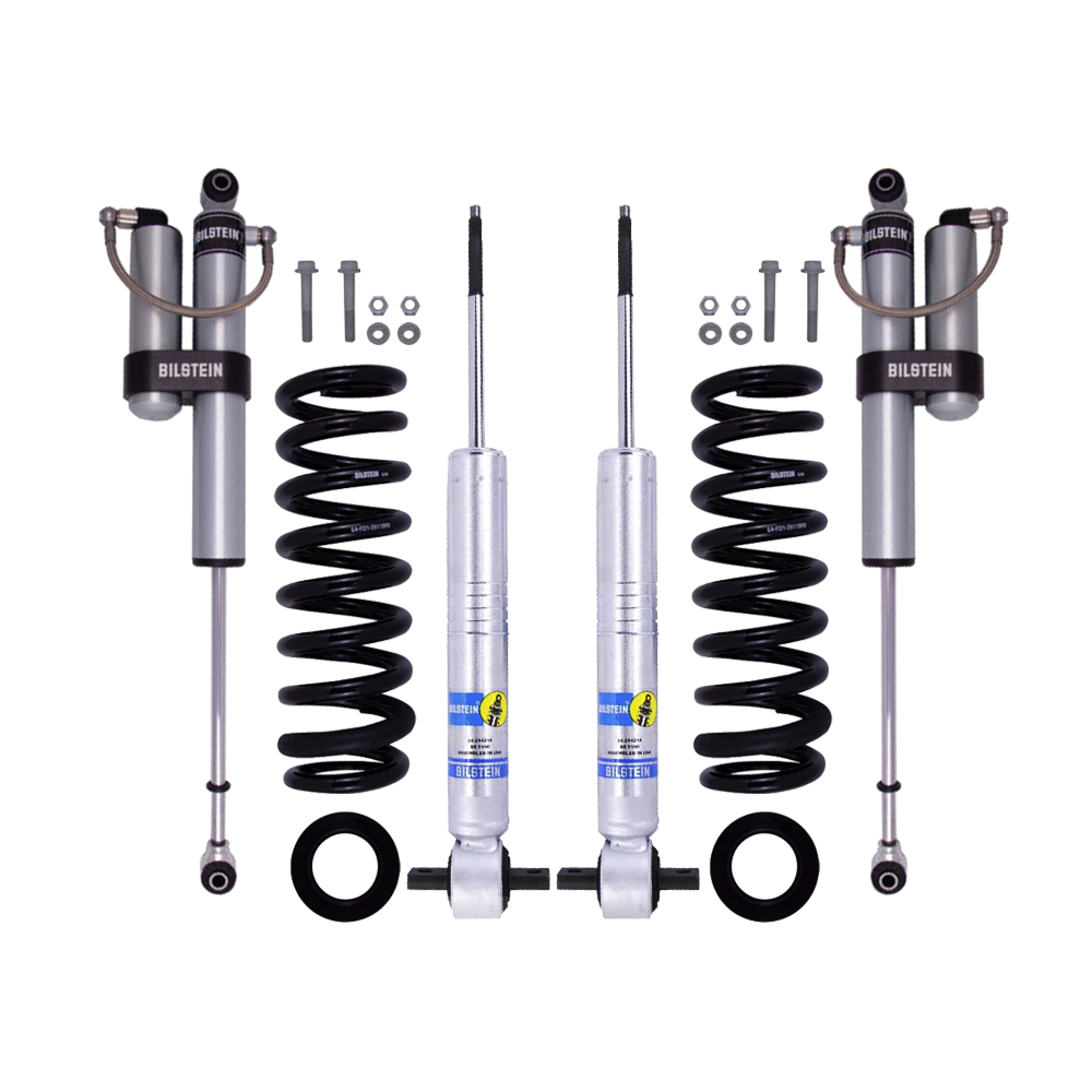 Bilstein B8 6112/5160 2.5 inch Ford Ranger (19-23) Leveling Kit with adjustable front shocks, coil springs, and rear monotube shocks